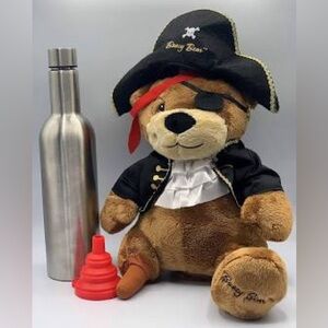 Boozy Bear Novelty drinking gift Pirate Teddy Bear with Stainless Steel Bottle